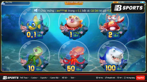 Chơi game bắn cá vnloto đổi tiền thưởng thật cực hấp dẫn