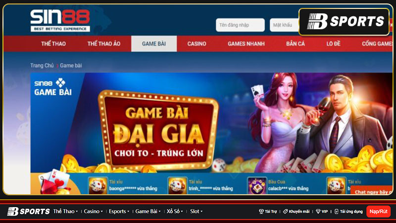 SIN88 - Đa dạng các dòng game giải trí hàng đầu SIN88 - Đa dạng các dòng game giải trí hàng đầu